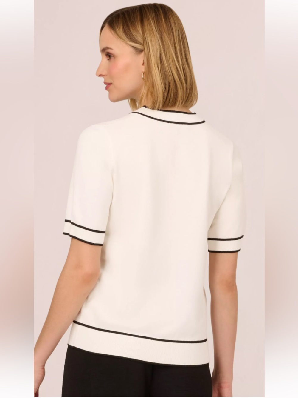 Adrianna Papell Bow-Tie Short Sleeve Knit Top - Picture 6 of 16